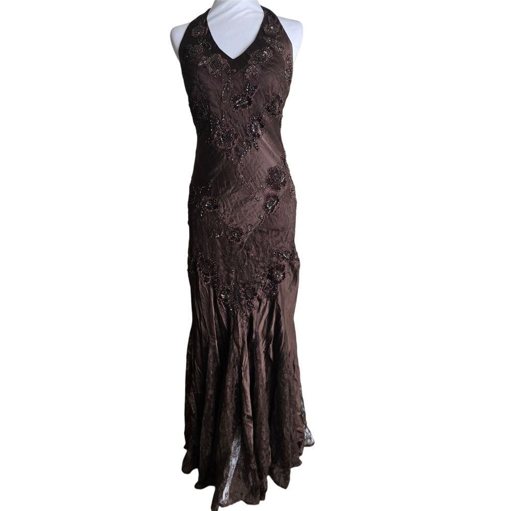 Cache Vintage Fairy Y2K Lace Beaded Floral Dress